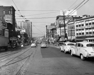 Busy East Liberty street in the 1940's and 50's